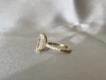 Pear-Shaped Minimalist Pavé Ring | Half Eternity Design | Elegant Teardrop Silhouette | Lab-Grown Diamonds - Image 4
