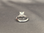 Princess Cut Lab Diamond Solitaire Ring | 4-Prong Setting | Plain Band | 14K Gold | Timeless Simplicity - Image 3