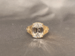 Cushion Lab Grown Diamond Ring | Ornate Thick Band | 14K Gold | Four Accent Diamonds