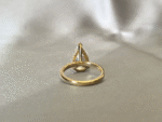 Pear-Shaped Minimalist Pavé Ring | Half Eternity Design | Elegant Teardrop Silhouette | Lab-Grown Diamonds - Image 2
