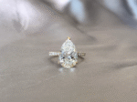 Pear-Shaped Minimalist Pavé Ring | Half Eternity Design | Elegant Teardrop Silhouette | Lab-Grown Diamonds