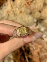 4.68-Carat Lab-Grown Yellow Diamond Ring: VS1 Clarity in 14K Gold