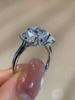 2-Carat Three-Stone Lab Grown Emerald Diamond Ring: E Color, VVS2 Clarity in 14K Gold - Image 2
