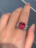 4.71ct Neon Fuchsia Tourmaline Bow Statement Ring - Image 4