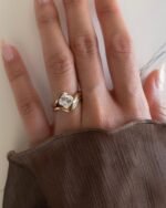 3-Carat Lab-Grown Asscher-Cut Diamond Set: E Color, VS1 Clarity in 14K Gold