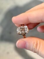 8.78-Carat Lab-Grown Elongated Emerald-Cut Diamond Ring: E Color, VS1 Clarity in 18K Gold