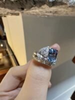1.2ct Pear & 1.6ct Emerald-Cut Blue Diamond Lab-Grown Ring in 14K White Gold - Image 7