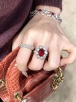 4.1ct Lab-Grown Pigeon Blood Ruby Jewelry Set (Ring + Bracelet) - Image 6