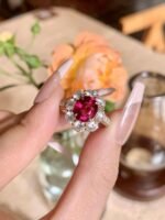 3-Carat Myanmar Jedi Spinel Ring: VS1 Clarity with 1.7-Carat Accent Diamonds in 14K White Gold