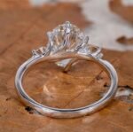 3-Carat Lab-Grown Oval Diamond Three-Stone Ring: 0.3ct Round Accents in 14K White Gold - Image 5