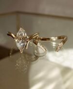 2-Carat Lab-Grown Marquise Diamond Ring: E Color, VS1 Clarity in 14K Gold - Image 3