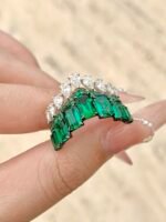 3-Carat Lab-Grown Emerald Ring: With 1-Carat Pear-Cut Lab-Grown Diamonds in 14K White Gold - Image 3