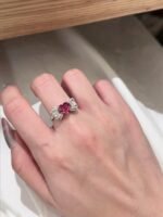 3-Carat Lab-Grown Ruby Ring: Vivid Red in 14K Gold