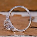 3-Carat Lab-Grown Oval Diamond Three-Stone Ring: 0.3ct Round Accents in 14K White Gold - Image 6