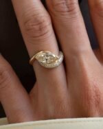 3-Carat Lab-Grown Marquise Diamond Ring: E Color, VVS2 Clarity in 14K Gold - Image 2