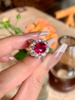 3-Carat Myanmar Jedi Spinel Ring: VS1 Clarity with 1.7-Carat Accent Diamonds in 14K White Gold - Image 3
