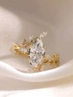 1.5-Carat Lab-Grown Marquise Diamond Twig Statement Ring