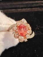 Laboratory-Grown Padparadscha Sunset Color Ring