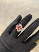 Laboratory-Grown Padparadscha Sunset Color Ring - Image 2