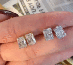 Radiant Cut Diamond Stud Earrings