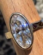 lab grown moval cut diamond ring