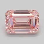 Emerald-cut lab-grown pink diamond ring