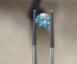 Laboratory grown blue round diamond rings