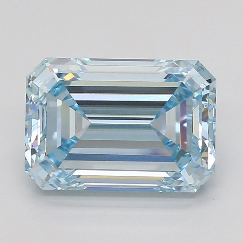 6f8ab522fc385966f5f7e232997814f3 Emerald cut blue lab-grown diamond - Image 1