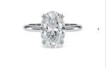 4.04 carat platinum-set oval-cut lab-grown diamond ring