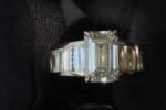 Emerald-cut lab-grown diamond ring