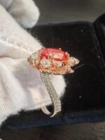Laboratory-Grown Padparadscha Sunset Color Ring - Image 3