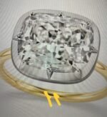 9.38 CARATS CUSHION MODIFIED BRILIANT LAB GROWN DIAMOND RING