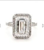 Lab-grown diamond emerald ring and earrings
