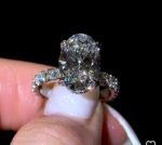 4 carat oval lab grown diamond ring