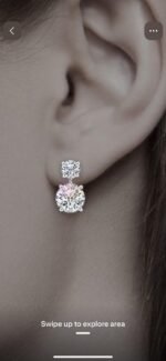 Lab-grown diamond earrings and ring