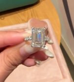 Lab-grown diamond earrings and rings