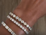 Lab-grown diamond stud earrings and bracelet