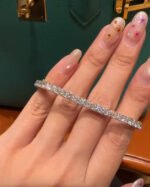 Laboratory-grown diamond tennis bracelets and earrings