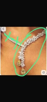 Laboratory-grown diamond earrings and necklace