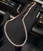 Lab-grown tennis ball necklace