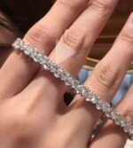 lab grown diamond ring and tennis bracelet