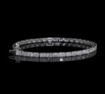 Laboratory-grown diamond tennis necklace and bracelet