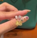 Laboratory-grown diamond necklace and earrings